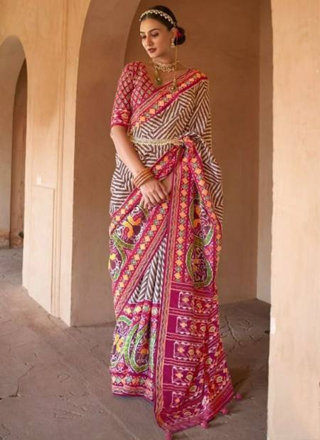 Pink Colour Suwarna Rewaa New Latest Designer Printed Patola Silk Saree Collection 349 G